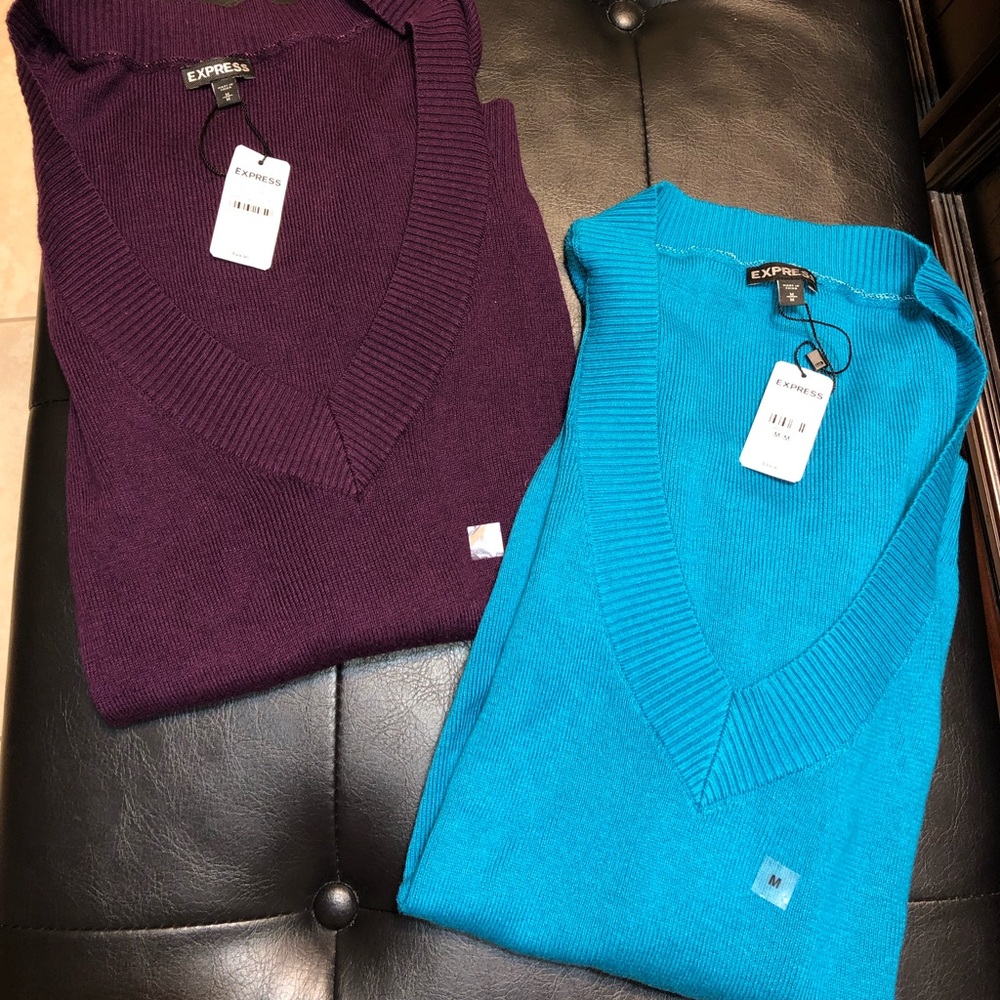 Two express v neck sweaters NWT